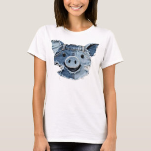 Denim Patchwork Pig T-Shirt