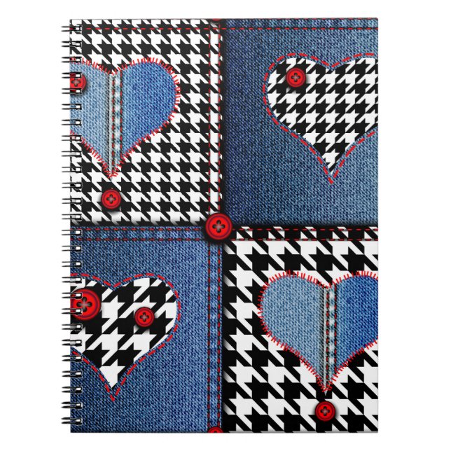 Denim Patchwork: Seamless Fabric Pattern Notebook (Front)