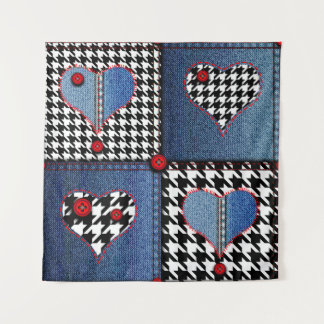 Denim Patchwork: Seamless Fabric Pattern Tapestry