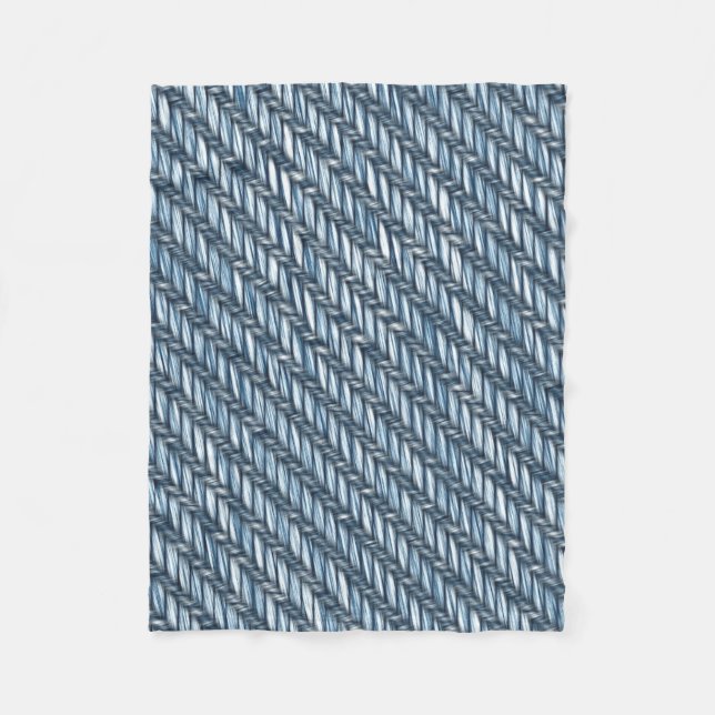 Denim Pattern Fleece Blanket (Front)
