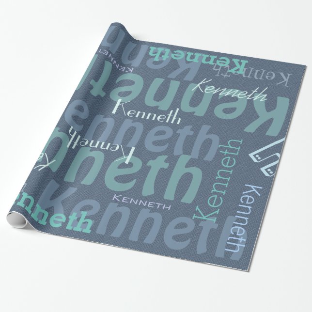 Denim Personalized Wrapping Paper (Unrolled)
