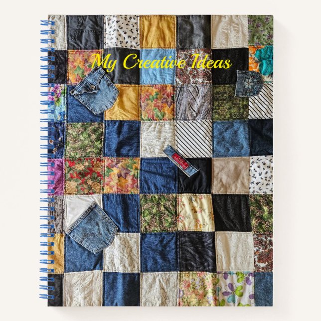 Denim Pocket Quilt Notebook (Front)
