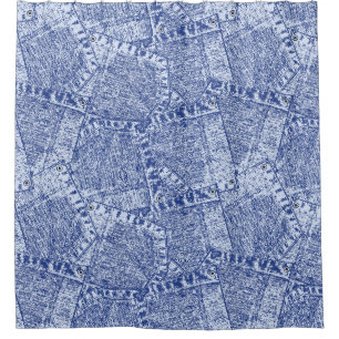 Denim Pockets Abstract Patchwork