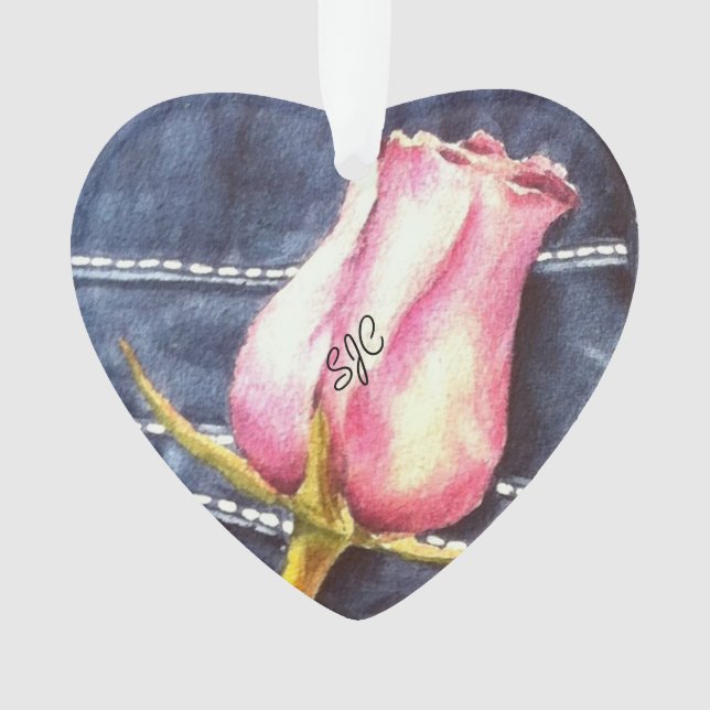 DENIM ROSEBUD VALENTINE ORNAMENT (devant)
