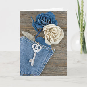Denim Roses in Pocket Card