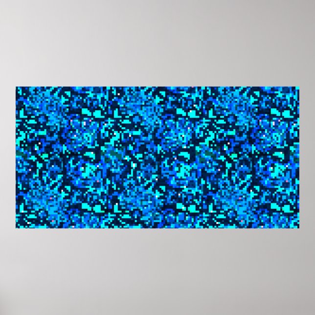 Denim seamless pattern. Denim floral background. B Poster (Front)