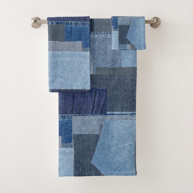 Denim Shibori de patchwork de blue-jean de Boro (En situation)