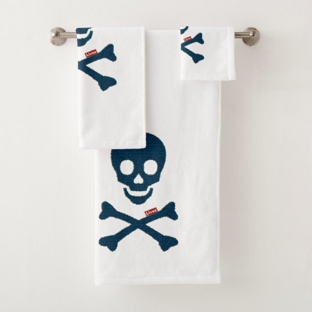 Denim Skull Bath Towel Set (Insitu)