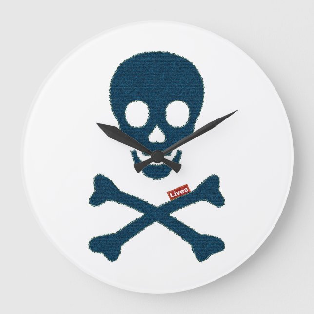 Denim Skull Large Clock (Front)