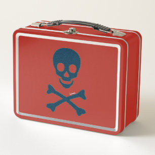 Denim Skull Metal Lunch Box