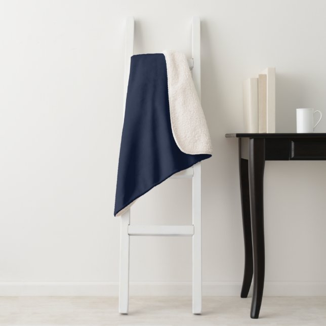 Denim Solid Plain Color Sherpa Blanket (In Situ)