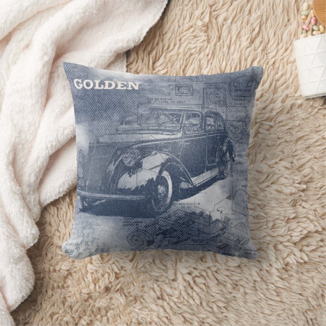 Denim Steampunk Throw Pillow (Blanket)