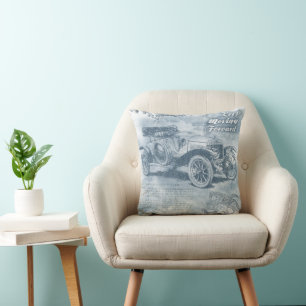 Denim Steampunk Throw Pillow