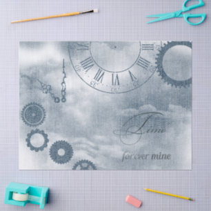 Denim Steampunk Tissue Paper