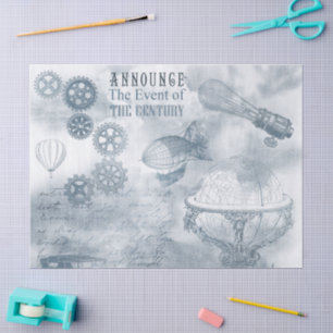 Denim Steampunk Tissue Paper