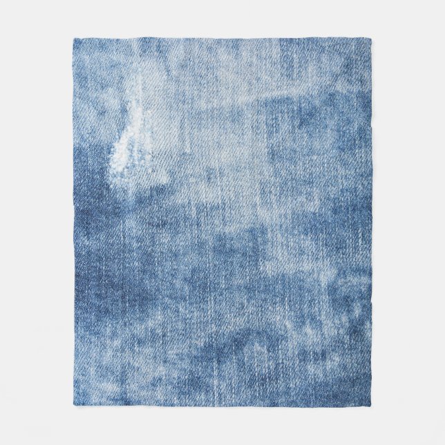 Denim Texture: Rugged Holes. Fleece Blanket (Front)