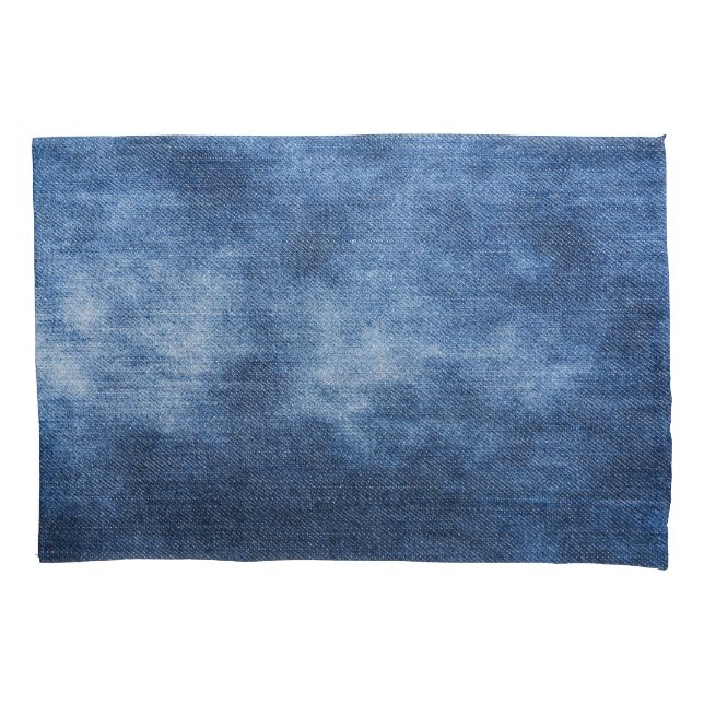 Denim Texture: Worn Fabric Background Pillowcase (Front)