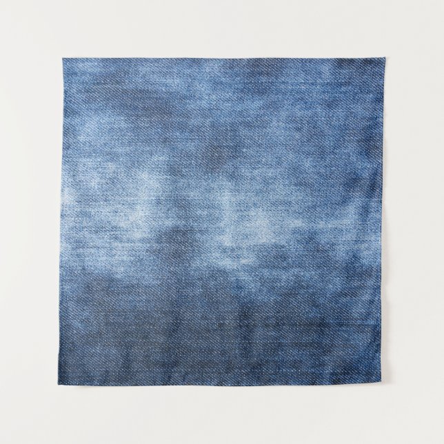 Denim Texture: Worn Fabric Background Tapestry (Front)