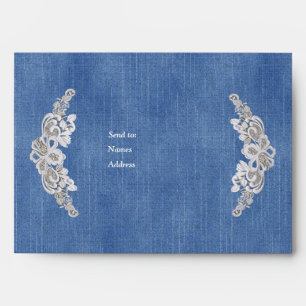 Denim Textured with Lace Envelope