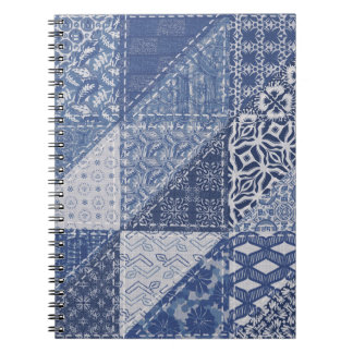 Denim Triangle Patchwork Vintage Texture. Notebook