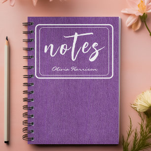 Denim Violet Élégant et Carnet Spirale Classique B