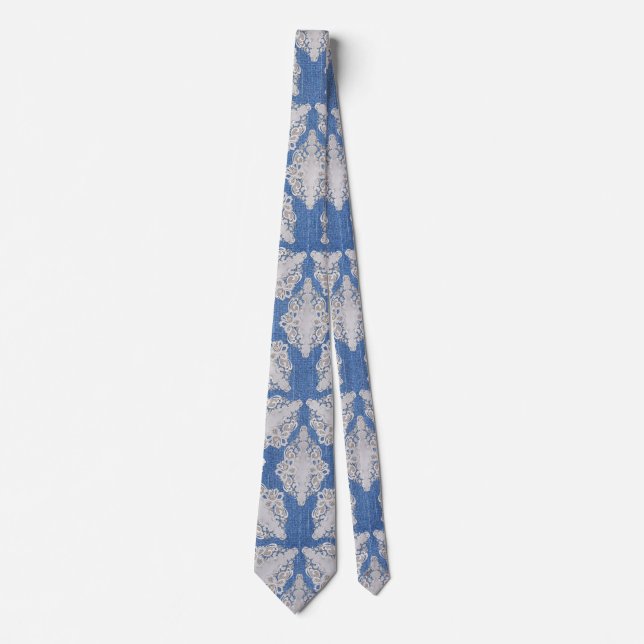 Denim with Lace Repeat  Tie (Front)