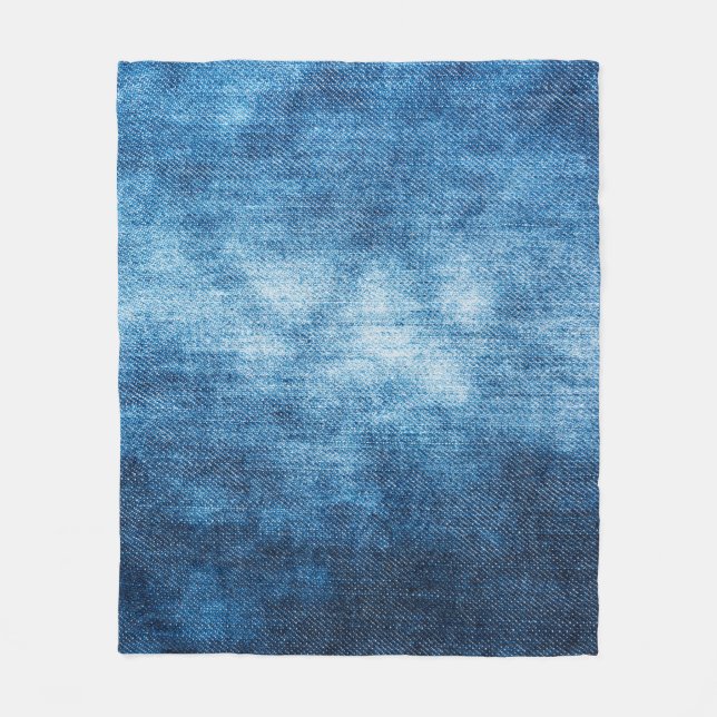 Denim worn fabric texture for background. Jeans Fleece Blanket (Front)