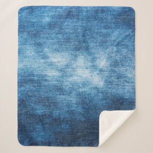 Denim worn fabric texture for background. Jeans Sherpa Blanket
