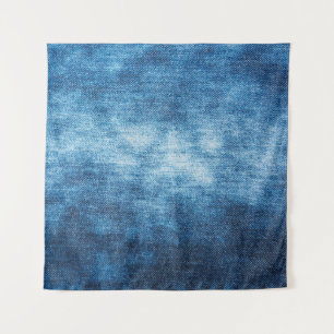 Denim worn fabric texture for background. Jeans Tapestry