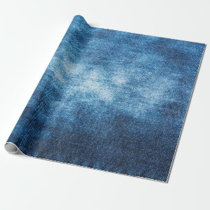 Denim worn fabric texture for background. Jeans Wrapping Paper