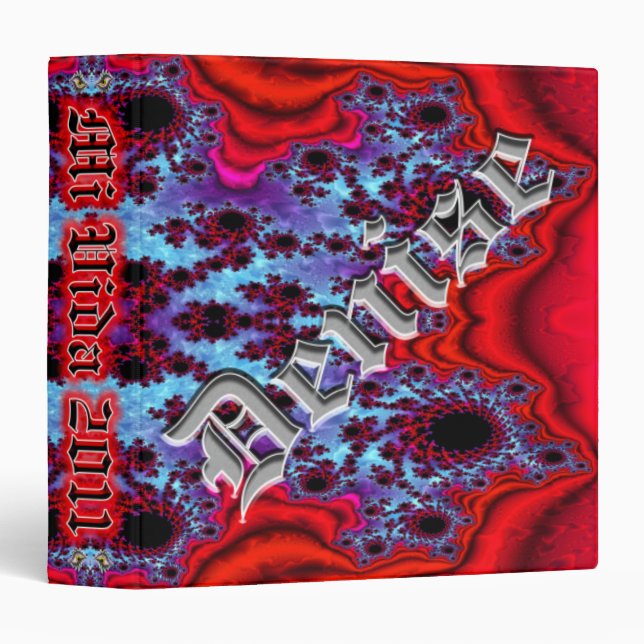Denise Custom Fractal 1-1/2" 3 Ring Binder (Front/Spine)