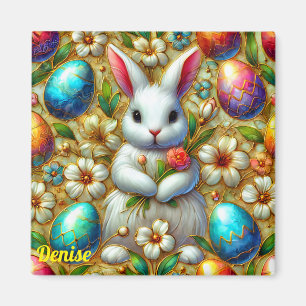 DENISE ~ Easter Bunny and Eggs ~ Magnet
