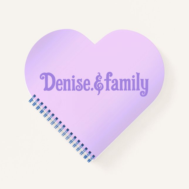 Denise.&famille Carnet de coeur de lavande rose (Devant)