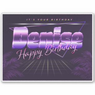 Denise Name Vorname lila retro Sticker Geburtstag
