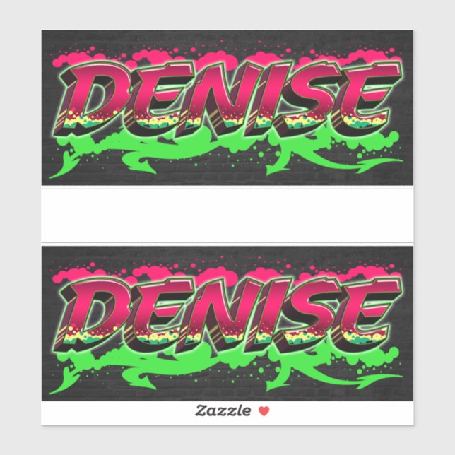 Denise Prénom Nom Graffiti Autocollant Autocollant (Feuille)