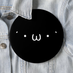 "Denko" (BLACK) 6 Inch Round Button