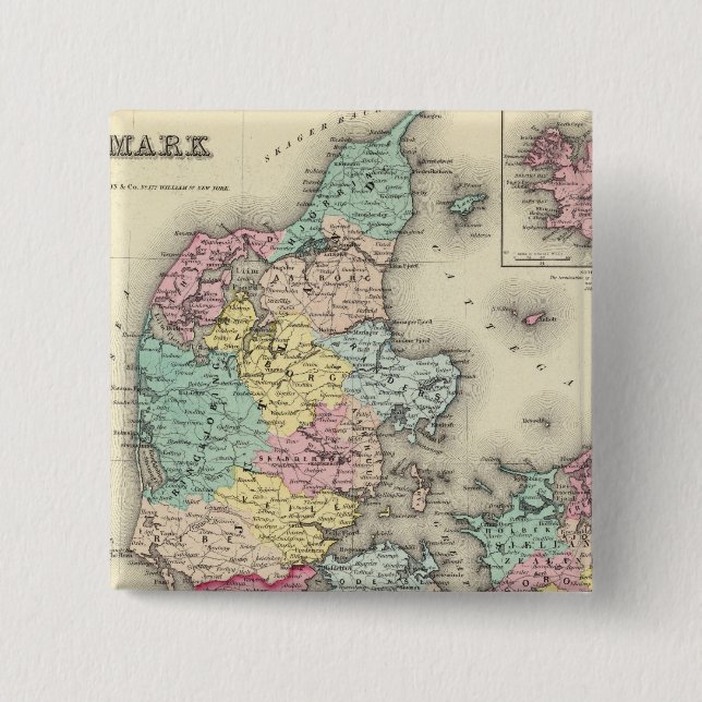 Denmark 11 2 inch square button (Front)
