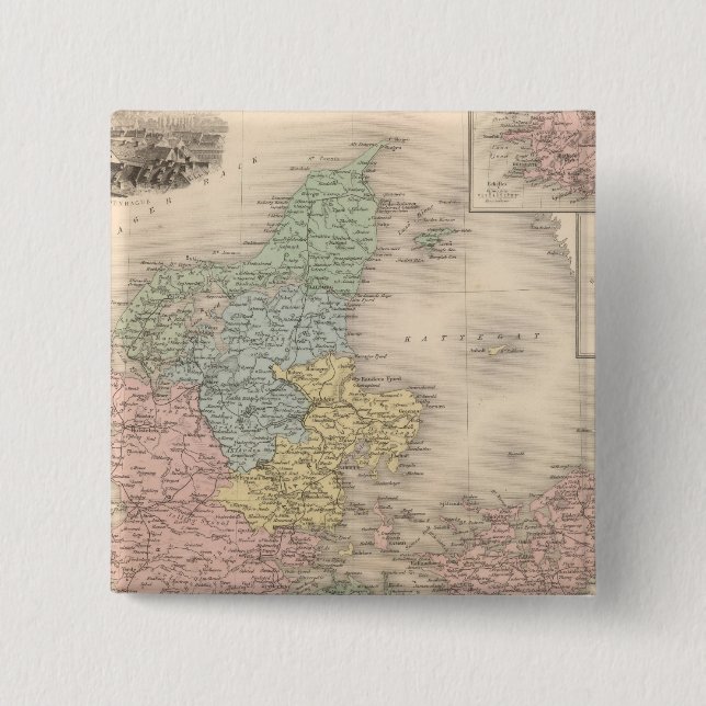 Denmark 2 inch square button (Front)