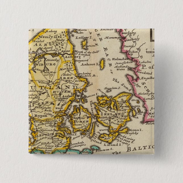 Denmark 2 Inch Square Button (Front)