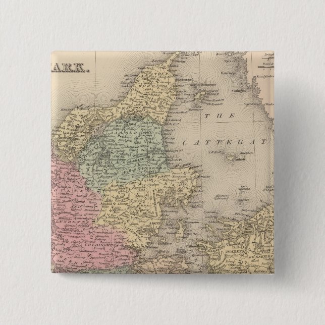 Denmark 5 2 inch square button (Front)