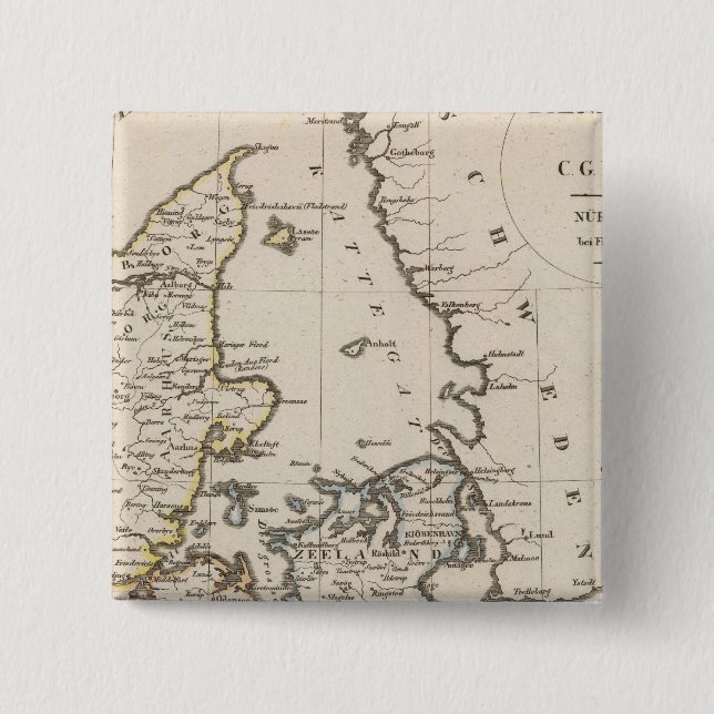 Denmark 6 2 inch square button (Front)