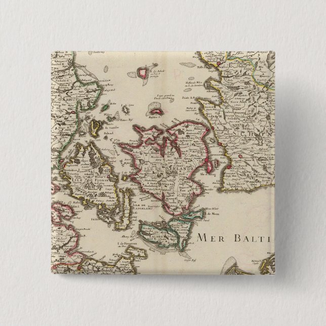 Denmark 7 2 inch square button (Front)