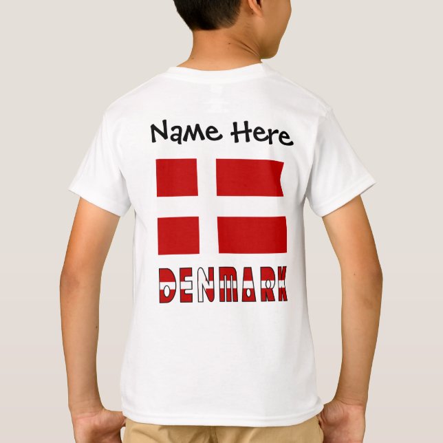 Denmark and Danish Flag Personalized  T-Shirt (Back)