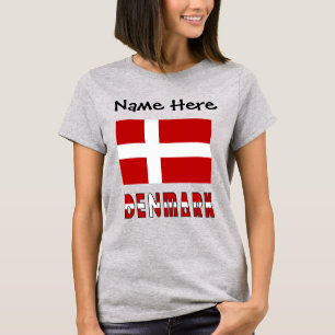 Denmark and Danish Flag Personalized T-Shirt