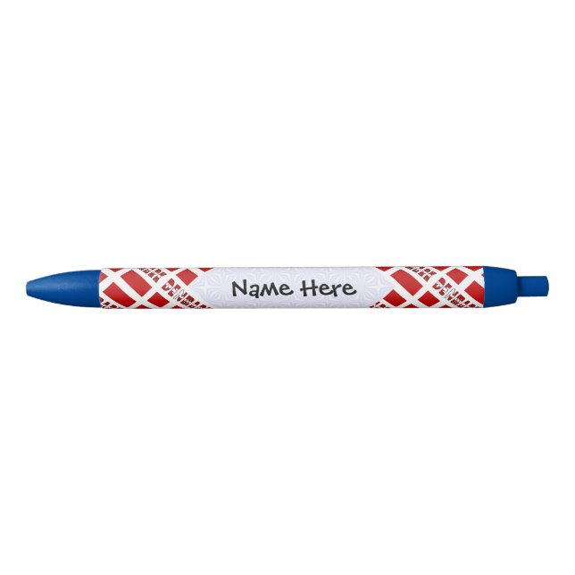 Denmark and Danish Flag Tiled Personalized  Black Ink Pen (Front)