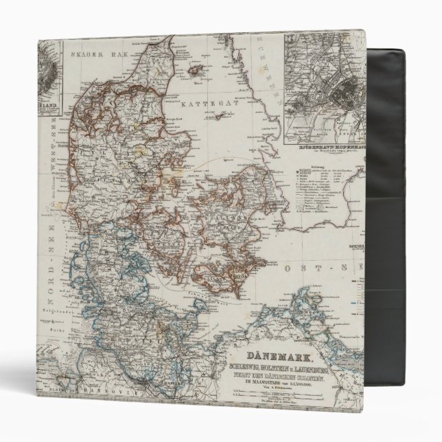 Denmark Atlas Map with 5 inset maps Binder (Front/Inside)