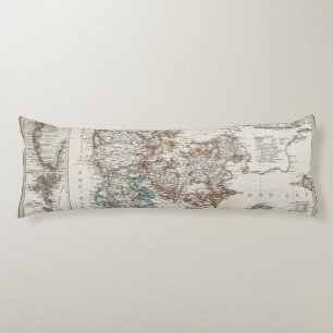 Denmark Atlas Map with 5 inset maps Body Pillow