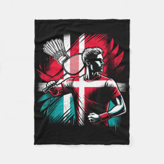 Denmark Badminton Player Proud Patriot Athlete  Fleece Blanket