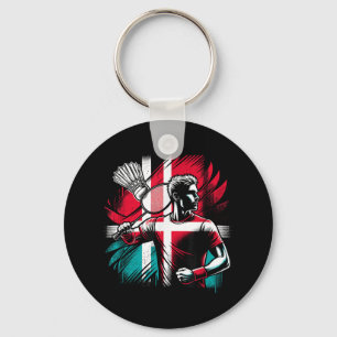 Denmark Badminton Player Proud Patriot Athlete  Keychain