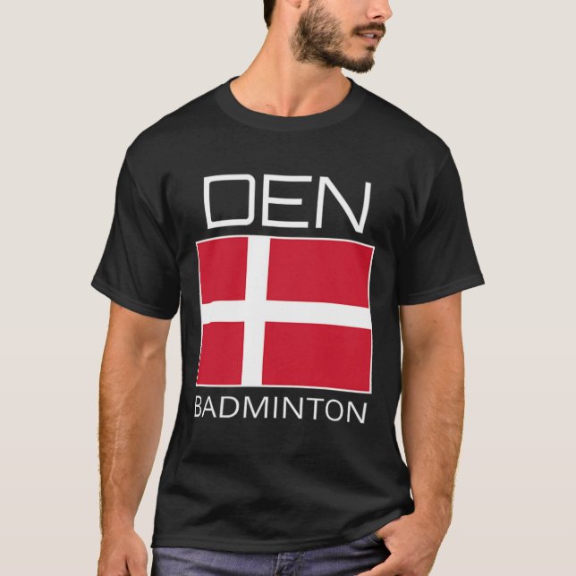 Denmark Badminton Team Danish Athlete Den Flag Pri T-Shirt (Front)